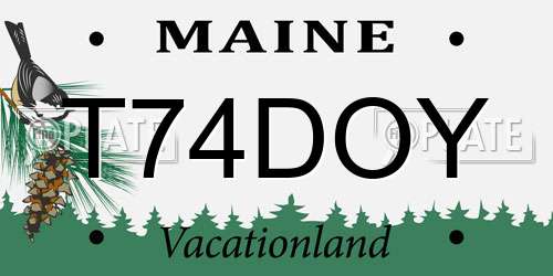 T74DOY Maine License Plate