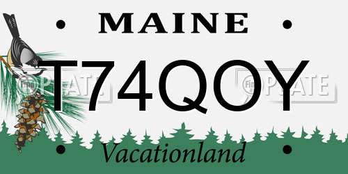 T74QOY Maine License Plate