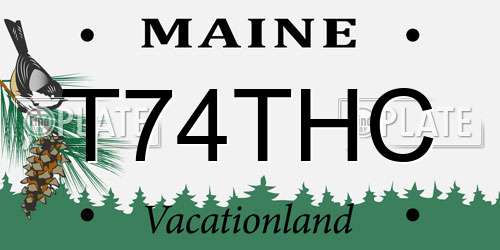 T74THC Maine License Plate