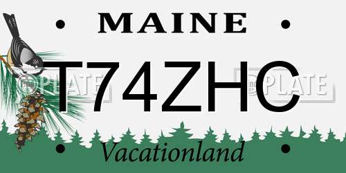 T74ZHC Maine License Plate