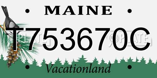 T753670C Maine License Plate