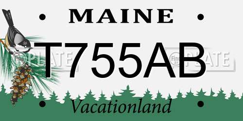 T755AB Maine License Plate