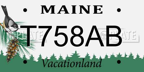 T758AB Maine License Plate