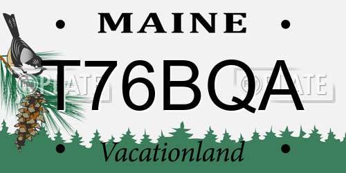 T76BQA Maine License Plate