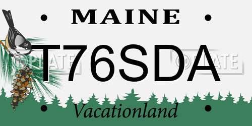 T76SDA Maine License Plate