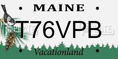 T76VPB Maine License Plate