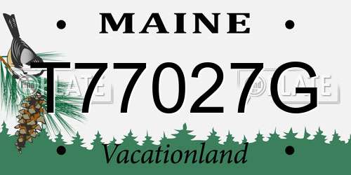T77027G Maine License Plate