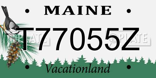 T77055Z Maine License Plate