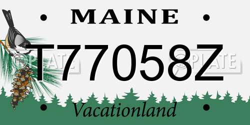 T77058Z Maine License Plate