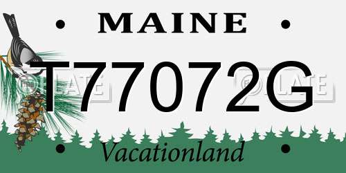 T77072G Maine License Plate
