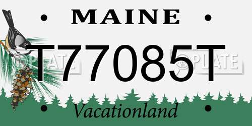 T77085T Maine License Plate