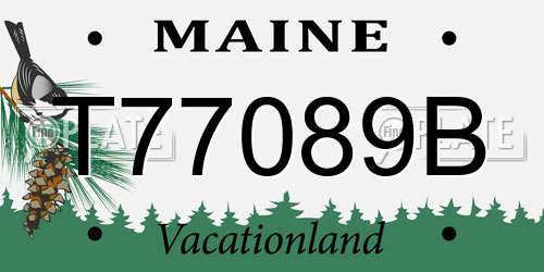 T77089B Maine License Plate