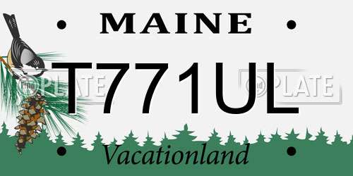 T771UL Maine License Plate