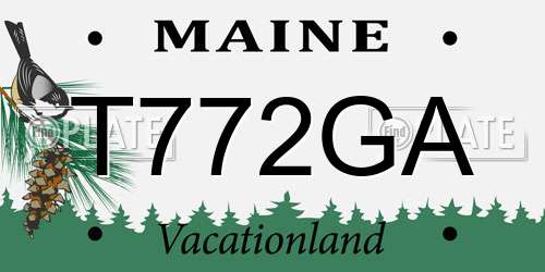 T772GA Maine License Plate
