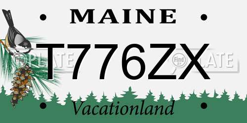 T776ZX Maine License Plate