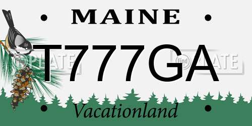 T777GA Maine License Plate