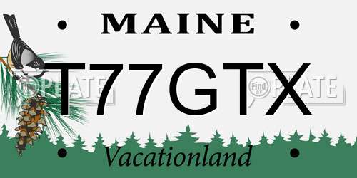 T77GTX Maine License Plate