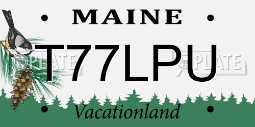 T77LPU Maine License Plate