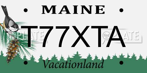 T77XTA Maine License Plate