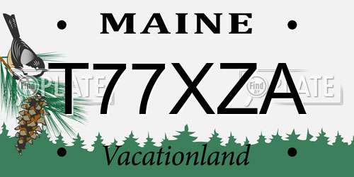 T77XZA Maine License Plate