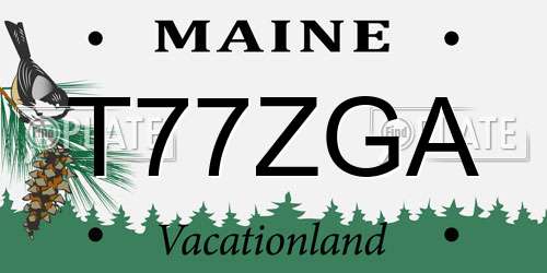 T77ZGA Maine License Plate