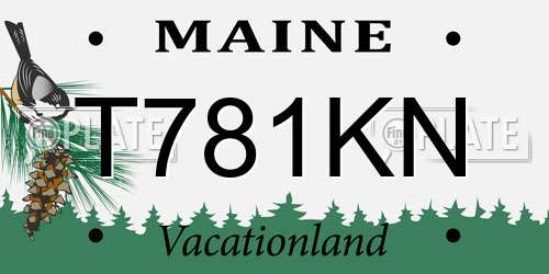 T781KN Maine License Plate