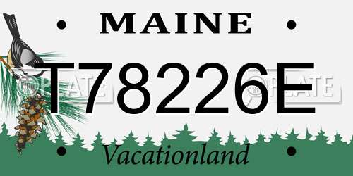T78226E Maine License Plate