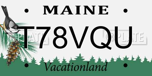 T78VQU Maine License Plate