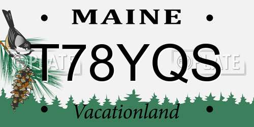 T78YQS Maine License Plate