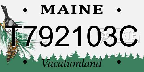 T792103C Maine License Plate