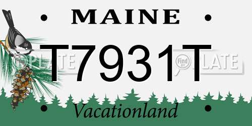 T7931T Maine License Plate