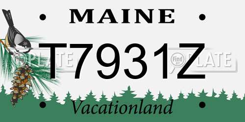 T7931Z Maine License Plate