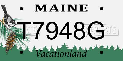 T7948G Maine License Plate
