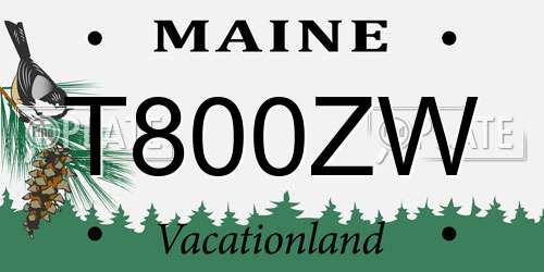 T800ZW Maine License Plate