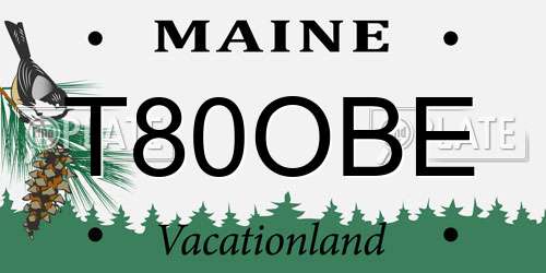 T80OBE Maine License Plate