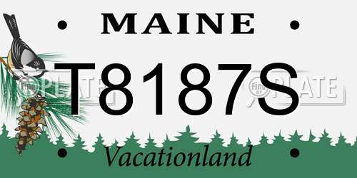 T8187S Maine License Plate