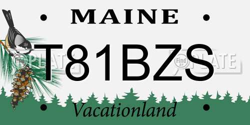 T81BZS Maine License Plate