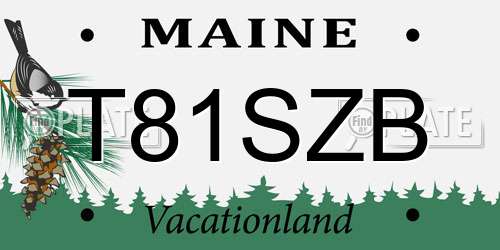 T81SZB Maine License Plate