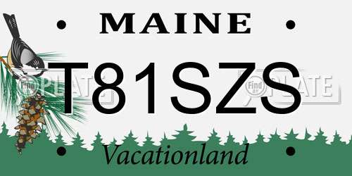 T81SZS Maine License Plate