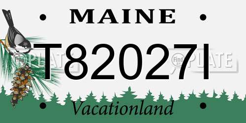 T82027I Maine License Plate