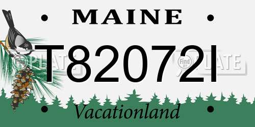 T82072I Maine License Plate