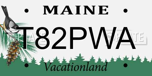 T82PWA Maine License Plate