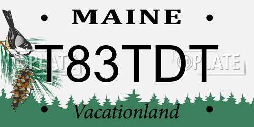 T83TDT Maine License Plate
