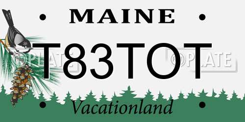 T83TOT Maine License Plate