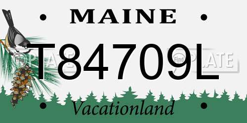 T84709L Maine License Plate