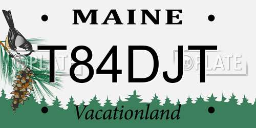 T84DJT Maine License Plate