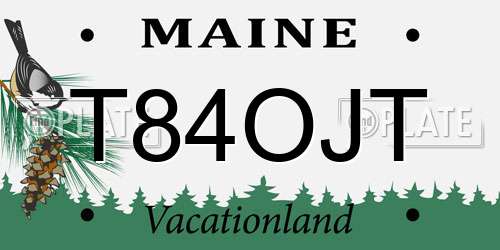 T84OJT Maine License Plate