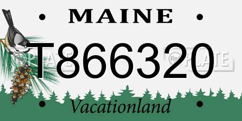 T866320 Maine License Plate