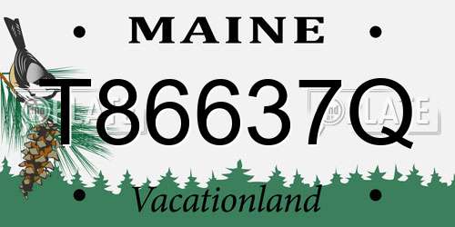 T86637Q Maine License Plate