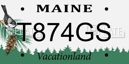T874GS Maine License Plate
